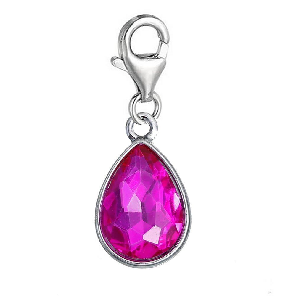 1119 Clip on Birthstones Dangling lobster clasp charms for bracelets